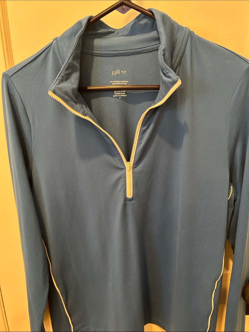 J. Jill Navy Quarter-Zip Top with Golden Zipper - Picture 5 of 6